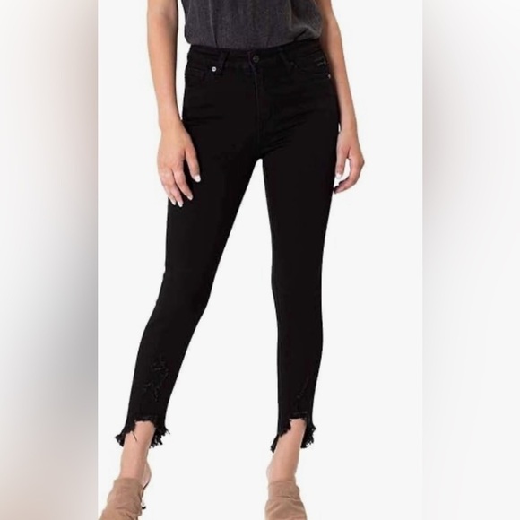 Kancan Women’s  XL High-Rise Ankle Ripped Hem Skinny Jeans  KC7274DG  NWT - Picture 1 of 10